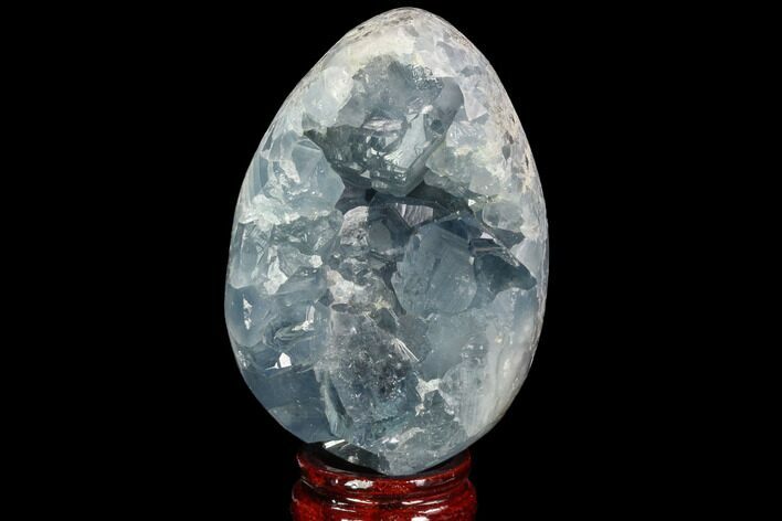 Crystal Filled Celestine (Celestite) Egg Geode - Madagascar #100057
